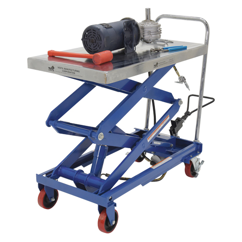 Pneumatic Hydraulic Scissor Lift Table, Steel, 35-1/2" L x 20" W, 800 lbs. Cap. MAS Chibougamau