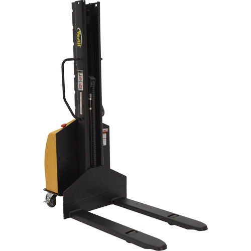 Narrow Mast Powered Lift Stacker, Electric Operated, 1000 lbs. Capacity, 63" Max Lift MAS Chibougamau