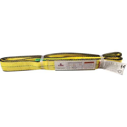 Polyester Web Sling, Double Ply, Twisted Eye, Type 4, 2" W x 8' L, 6400 lbs. Vertical Cap. MAS Chibougamau