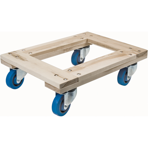 Chariots en bois franc - usage intensif, Roues en Caoutchouc, Capacit&eacute; de 1400 lb, 18" la x 30" p x 7" h MAS Chibougamau