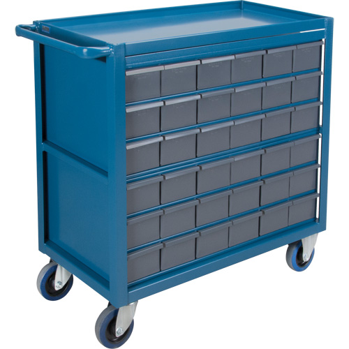 Chariot &agrave; tablette avec tiroir, 1200 lb Capacit&eacute;, Acier, 18" x la, 35" x ha, 36" p, Roues en Caoutchouc, Enti&egrave;rement soud&eacute;, 36 tirroirs MAS Chibougamau