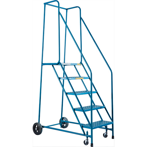 CSA-Certified Rolling Step Ladder, 5 Steps, 22" Step Width, 46" Platform Height, Steel MAS Chibougamau