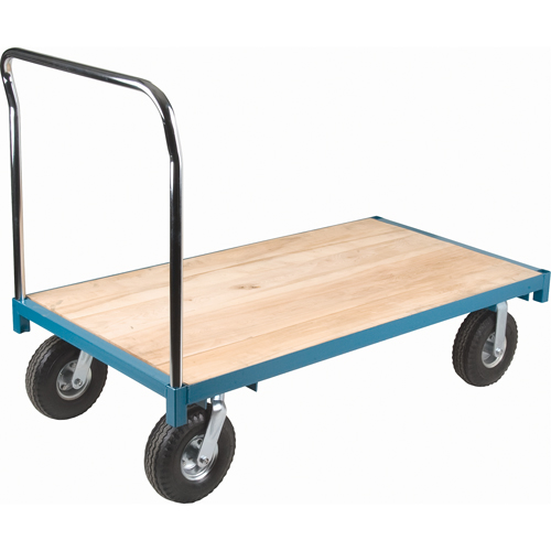 Chariot &agrave; plateforme robuste, 60" lo x 30" la, Capacit&eacute; de 1200 lb, Roues en Pneumatique MAS Chibougamau