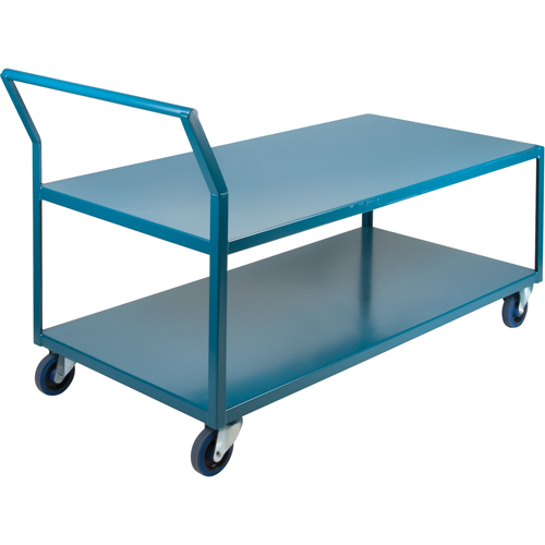 Heavy-Duty Low Profile Shop Carts, 2 Tiers, 30" W x 72" D x 40" H, 1200 lbs. Cap. MAS Chibougamau