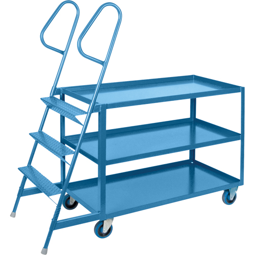 Chariots &agrave; cueillette, Acier, 24" la x 64" p, 3 tablettes, Capacit&eacute; 1200 lb MAS Chibougamau