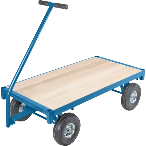 Chariots wagon ergonomiques &agrave; plateforme, 36" la x 72" lo, 45" Poign&eacute;e, 1000 lb Capacit&eacute;, 10" Dia. de roue, Pneumatique Roues MAS Chibougamau