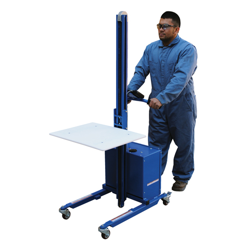 Gerbeur &agrave; plateforme &agrave; &eacute;l&eacute;vation rapide, M&eacute;canisme &eacute;lectrique, Capacit&eacute; de 175 lb, Levage max de 57" MAS Chibougamau