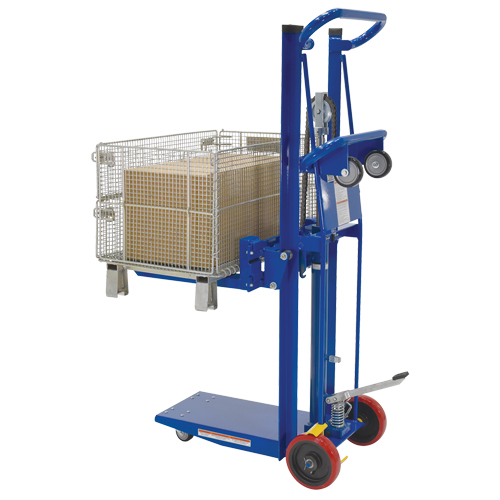 Empileur &agrave; plateforme, M&eacute;canisme Pompe au pied, Capacit&eacute; de 750 lb, Levage max de 52" MAS Chibougamau