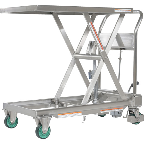 Hydraulic Scissor Lift Table, 31-1/2" L x 19-1/2" W, Stainless Steel, 550 lbs. Capacity MAS Chibougamau