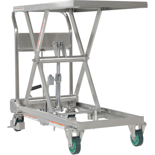 Hydraulic Scissor Lift Table, 31-1/2" L x 19-1/2" W, Stainless Steel, 550 lbs. Capacity MAS Chibougamau