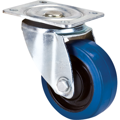 Blue Caster, Swivel, 4" (101.6 mm), Rubber, 350 lbs. (158.8 kg.) MAS Chibougamau
