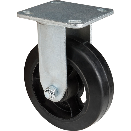Roulette moul&eacute;, Fixe, 6" (152,4 mm), Caoutchouc, 550 lb (249 kg) MAS Chibougamau