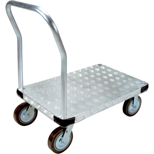 Chariots &agrave; plateforme en aluminium, 24" la x 48" lo, 4000 lb cap, Roues Polyur&eacute;thane MAS Chibougamau