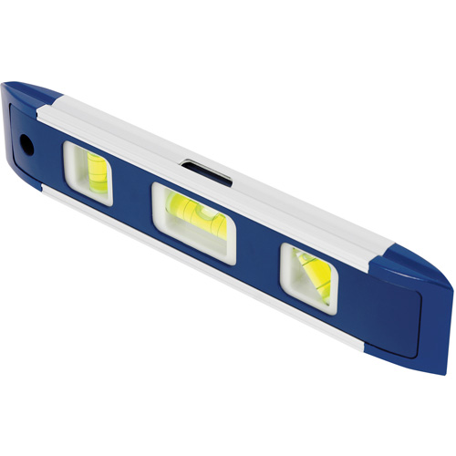 Torpedo Level, 9" L, Aluminum, 3 Vials, Magnetic MAS Chibougamau