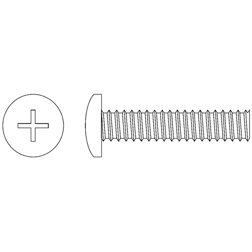 Pan Head Machine Screws, #10-24 x 3/8" L, Zinc Plated MAS Chibougamau