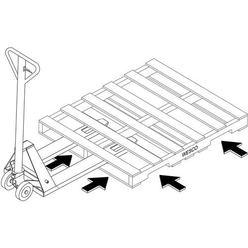 Transpalette hydraulique &agrave; 4 entr&eacute;es, 48" l x 7" la, Capacit&eacute; 4000 lb MAS Chibougamau