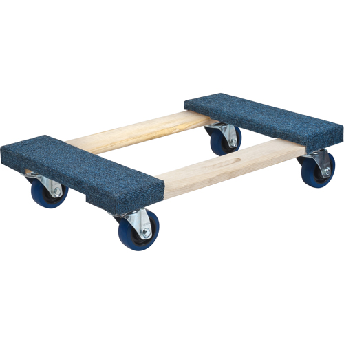 Carpeted Ends Hardwood Dolly, Wood Frame, 18" W x 24" L, 1400 lbs. Capacity MAS Chibougamau