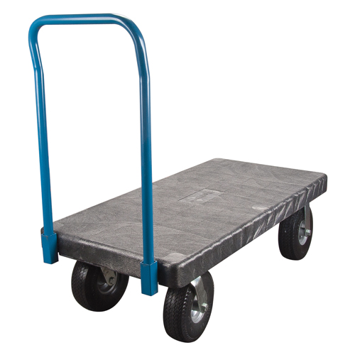 Chariots &agrave; plateforme en plastique, 48" lo x 24" la, 1200 lb cap, Roues Pneumatique MAS Chibougamau