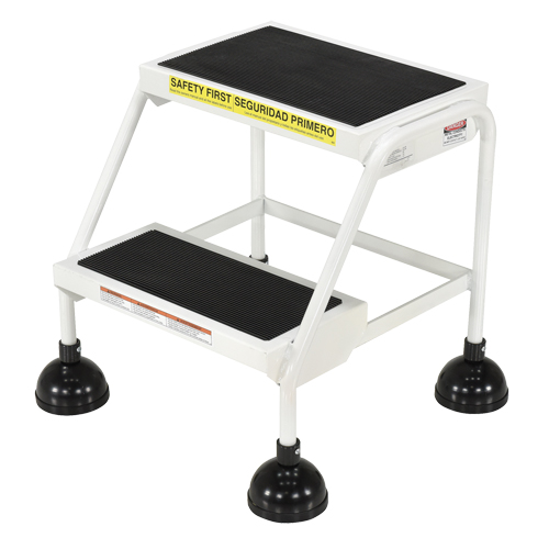 &eacute;chelles Stop-Step, 2 marches, Largeur de la marche 16", Hauteur de la plateforme 18-9/16", Acier MAS Chibougamau