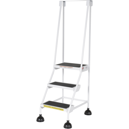 Stop-Step Ladders, 3 Steps, 16" Step Width, 28-11/16" Platform Height, Steel MAS Chibougamau