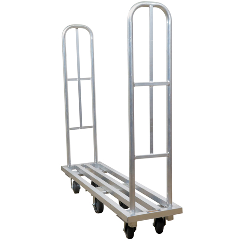Chariot &agrave; plateforme en aluminium U-Boat, 16" la x 63" lo, 1322 lb cap, Roues Polyur&eacute;thane MAS Chibougamau