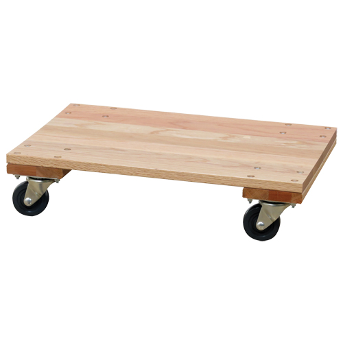 Solid Platform Wood Dolly, Rubber Wheels, 900 lbs. Capacity, 16" W x 24" D x 6" H MAS Chibougamau