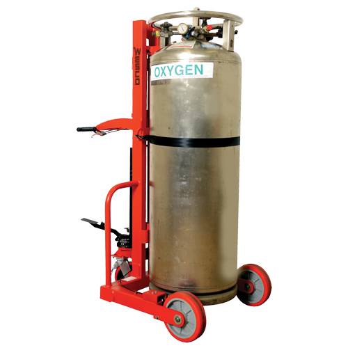 Grand chariot hydraulique HLCC pour bouteille de gaz liquide, Roues Polyur&eacute;thane, Base de 20" la x 20" p, 1000 lb MAS Chibougamau