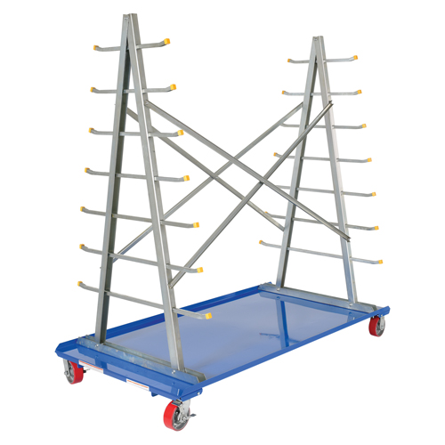 Chariot &agrave; cadre en A pour barres et tuyaux, Acier, 36-3/4" la x 73-3/4" p x 72-1/2" h, Capacit&eacute; de 2000 lb MAS Chibougamau