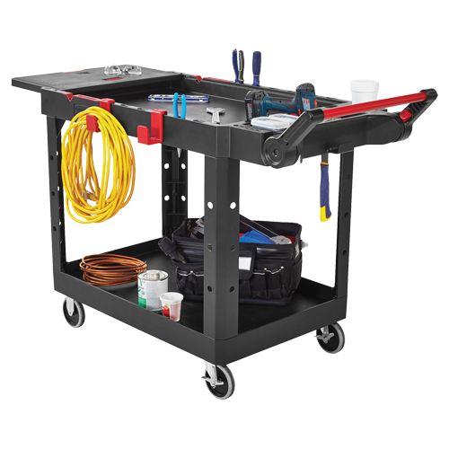 Chariot utilitaire robuste et polyvalent, 2 tiers, 17-3/4" x 36" x 46-1/5", Capacit&eacute; 500 lb MAS Chibougamau