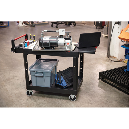 Chariot utilitaire robuste et polyvalent, 2 tiers, 17-3/4" x 36" x 46-1/5", Capacit&eacute; 500 lb MAS Chibougamau