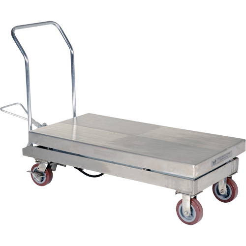 Table &eacute;l&eacute;vatrice hydraulique manuelle &agrave; ciseaux, 47" lo x 24" la, Partiellement en acier inoxydable, Capacit&eacute; 2000 lb MAS Chibougamau