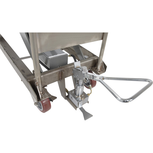 Table &eacute;l&eacute;vatrice hydraulique manuelle &agrave; ciseaux, 47" lo x 24" la, Partiellement en acier inoxydable, Capacit&eacute; 2000 lb MAS Chibougamau