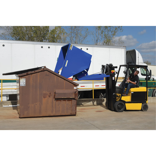 Conteneur autobasculeur, Acier, 1/2 vg³, Bleu MAS Chibougamau