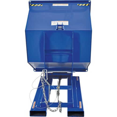 Self-Dumping Hopper, Steel, 1 cu.yd., Blue MAS Chibougamau