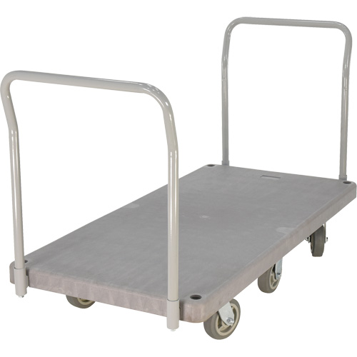 Chariot &agrave; plateforme en plastique robuste, 60" lo x 30" la, 3000 lb cap, Roues Polyur&eacute;thane MAS Chibougamau