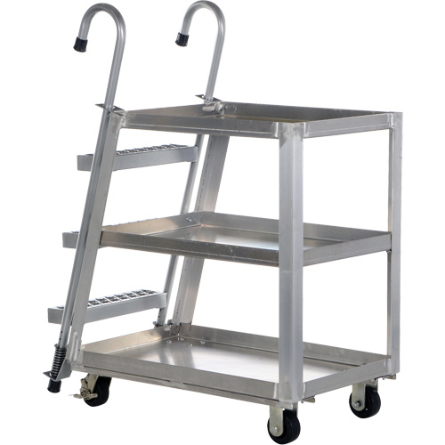 Chariot de pr&eacute;l&egrave;vement de stock, Aluminium, 21-7/8" la x 40" p, 3 tablettes, Capacit&eacute; 660 lb MAS Chibougamau