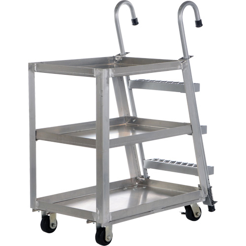 Chariot de pr&eacute;l&egrave;vement de stock, Aluminium, 21-7/8" la x 40" p, 3 tablettes, Capacit&eacute; 660 lb MAS Chibougamau