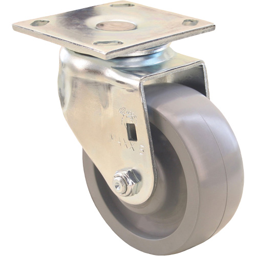 Roulette iLock directionnelle & roue Max9, Pivotant avec frein, 6" (152,4 mm), Gris-WOW Envirothane, 1100 lb (498,95 kg) MAS Chibougamau
