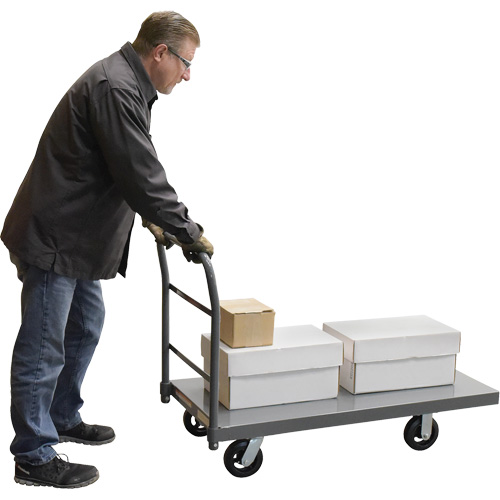 Platform Truck, 48" L x 24" W, 2000 lbs. Capacity, Rubber Casters MAS Chibougamau