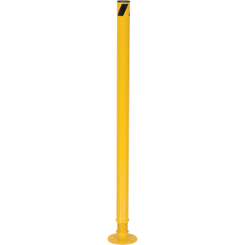 Spring Loaded Bollard, Steel, 42" H x 2-1/8" W, Yellow MAS Chibougamau