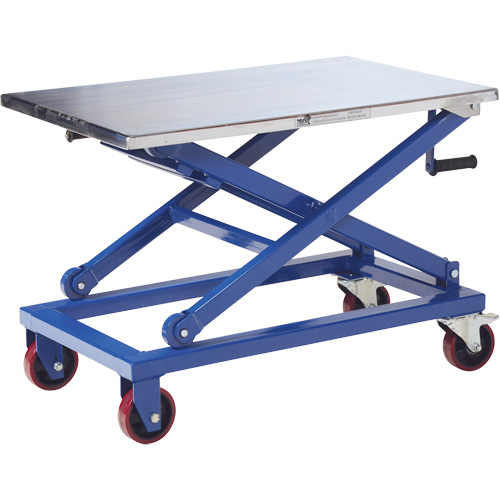 Manual Scissor Lift Table, 37" L x 23-1/2" W, Steel, 660 lbs. Capacity MAS Chibougamau