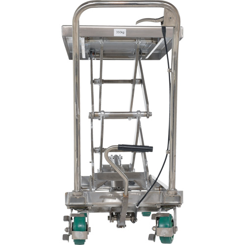 Manual Hydraulic Scissor Lift Table, 36-1/4" L x 19-3/8" W, Stainless Steel, 600 lbs. Capacity MAS Chibougamau