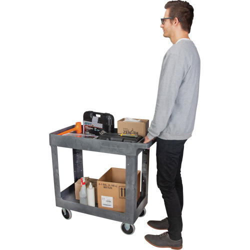 Chariot utilitaire pour l'entretien, 2 tiers, 16-1/2" x 32-1/2" x 34-1/2", Capacit&eacute; 550 lb MAS Chibougamau