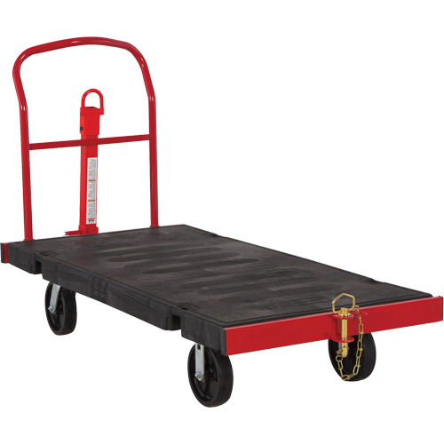 Towable Platform Cart, 64-1/4" L x 30-1/2" W, 2500 lbs. Cap., Polyolefin Wheels MAS Chibougamau