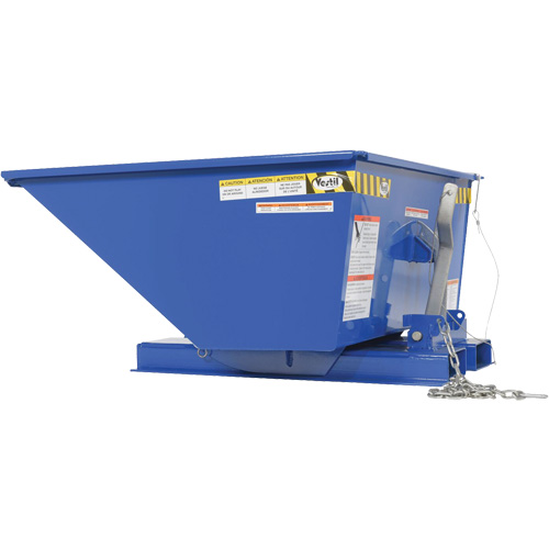 Conteneur autobasculeur en style D &agrave; profil bas, Acier, 1/4 vg³, Bleu MAS Chibougamau