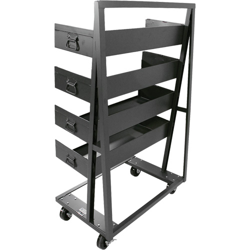 Single-Sided Heavy Duty A-Frame Cart with 4 Large Trays, 38" x 25" x 63", 2500 lbs. Capacity MAS Chibougamau