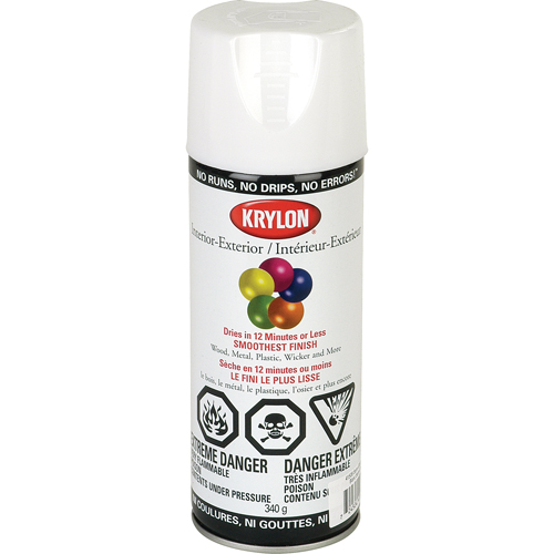 Industrial Acryli-Quik Lacquer, White, Semi-Gloss, 12 oz., Aerosol Can MAS Chibougamau