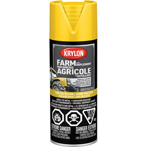 Peinture en a&eacute;rosol pour la ferme et l'&eacute;quipement, Jaune John Deere, Tr&egrave;s brillant, 12 oz, Canette a&eacute;rosol MAS Chibougamau