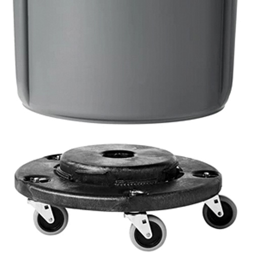 Brute&reg; Dolly, Polyethylene, Black, Fits: 20 - 55 US Gal. MAS Chibougamau