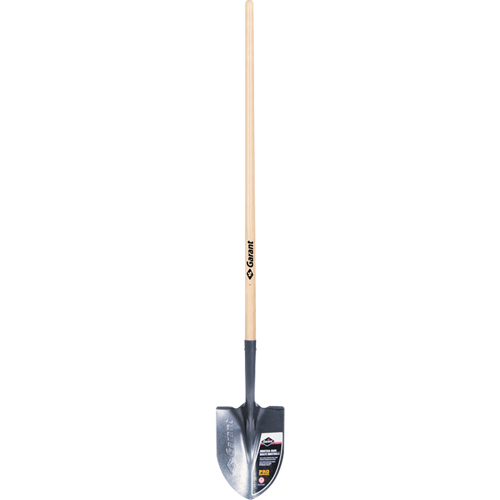 Pro Round Point Shovel, Tempered Steel Blade, Wood, Straight Handle MAS Chibougamau